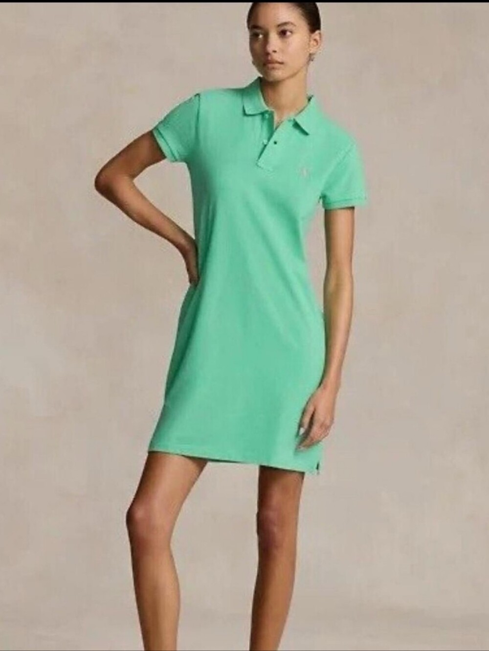 Polo Ralph Lauren Knit Shirt Dress Women's Short Sleeve Turquoise Green Pink XS